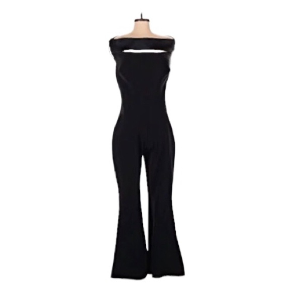 Chiara Boni Rebecca Jumpsuit Size 6 42 Black Silver Striped